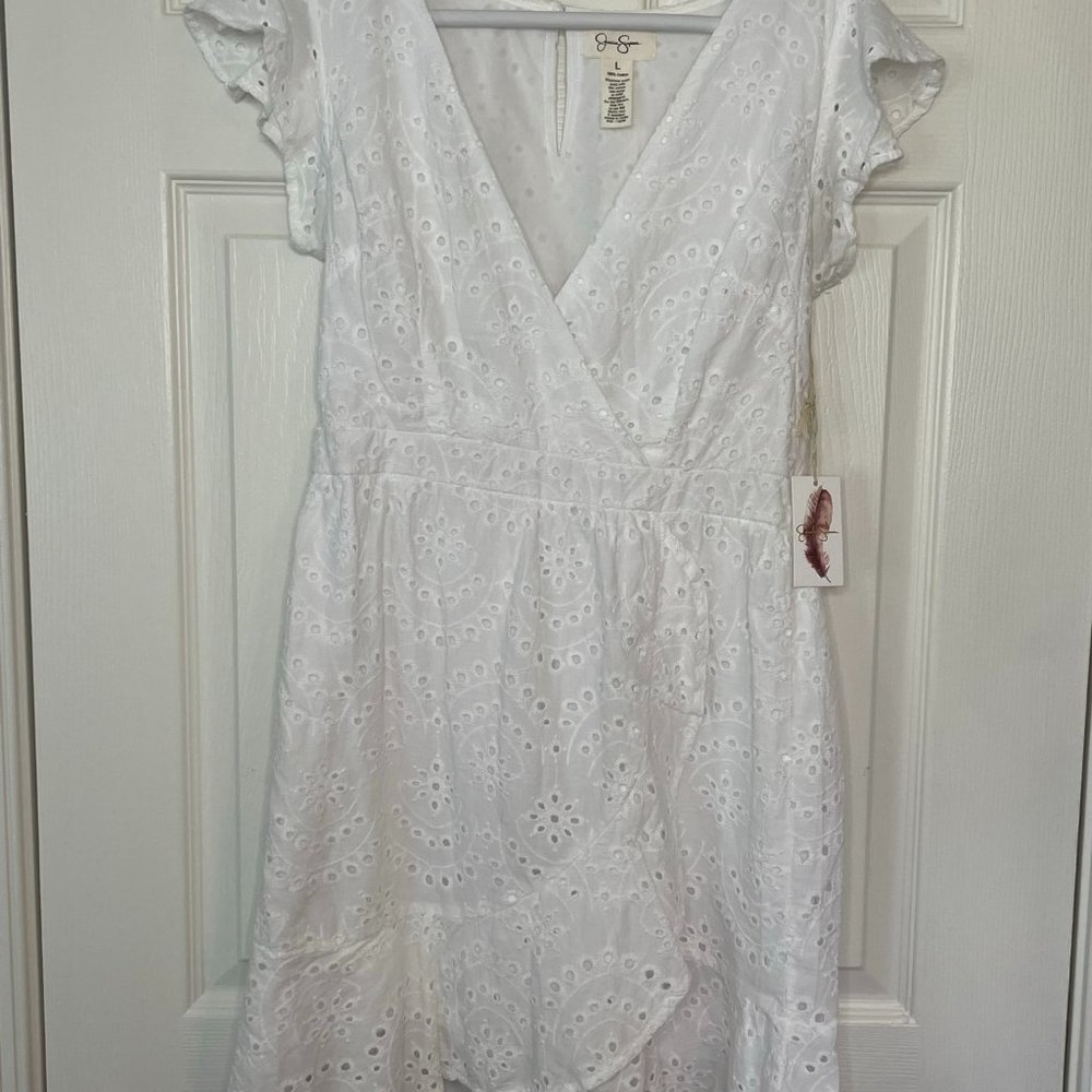 Jessica Simpson Summer White Eyelet Dress Size L